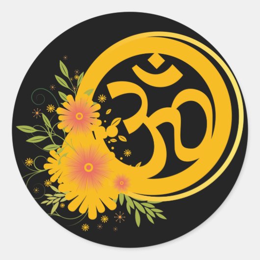 Summer Om Symbol Ronde Sticker (Voorkant)