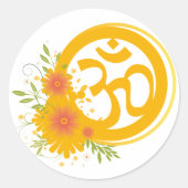 Summer Om Symbol Ronde Sticker (Voorkant)