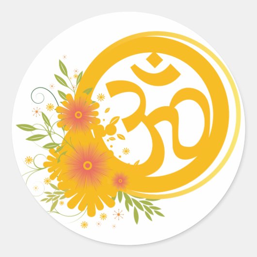 Summer Om Symbol Ronde Sticker (Voorkant)