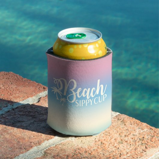 Summer Ombre Funny Cute Beach Sippy Cup Blikjeskoeler (Insitu Zwembad)