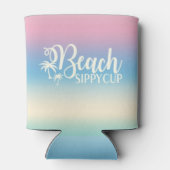 Summer Ombre Funny Cute Beach Sippy Cup Blikjeskoeler (Achterkant)