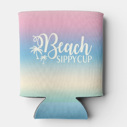 Summer Ombre Funny Cute Beach Sippy Cup Blikjeskoeler (Achterkant)