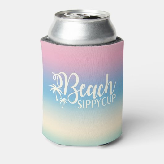 Summer Ombre Funny Cute Beach Sippy Cup Blikjeskoeler (Blikje Achterkant)