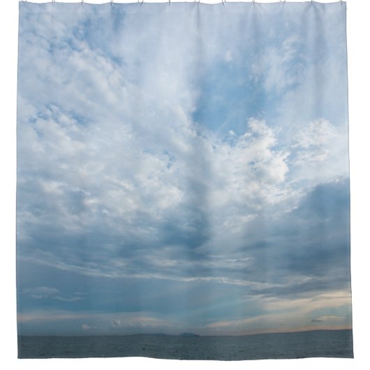 Summer on the beach with sunset sky. Copy space. M Douchegordijn (Voorkant)