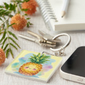 Summer On The Go Happy Pineapple Keychain (Voorkant Rechts)