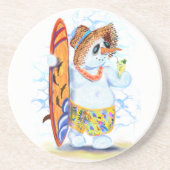 Summer Onderzetter Snowman Surfer Fun (Voorkant)