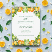 Summer Orange Citrus Fruit Wedding Invitation Kaart