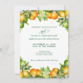 Summer Orange Citrus Fruit Wedding Invitation  Kaart (Voorkant)