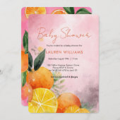 Summer Oranges Baby Shower invitation Kaart (Voorkant / Achterkant)