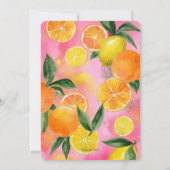 Summer Oranges Baby Shower invitation Kaart (Achterkant)