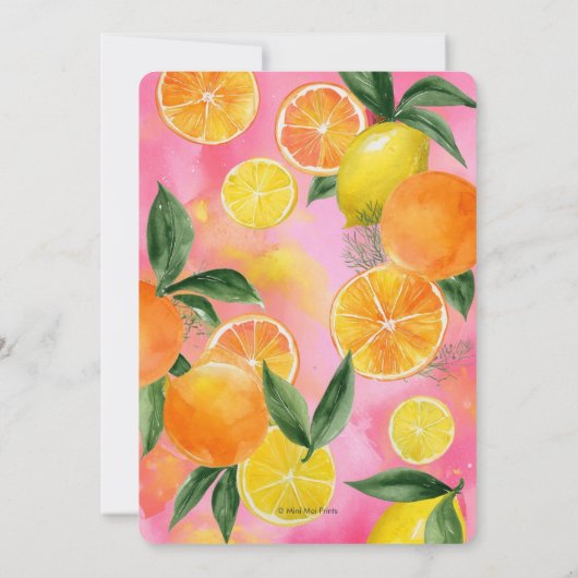 Summer Oranges Baby Shower invitation Kaart (Achterkant)