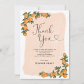 Summer Oranje Botanical Citrus Cutie Birthday Bedankkaart (Voorkant)