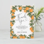 Summer Oranje Citrus Botanical Greenery Shower Bedankkaart (Staand voorkant)
