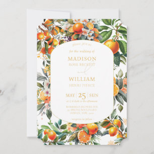 Summer Oranje Citrus Fruit Wedding Kaart