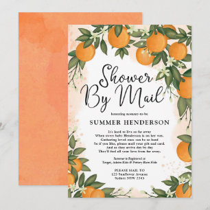 Summer Oranje Citrus Greenery Baby shower by Mail Kaart