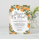 Summer Oranje Citrus Greenery Baby shower per post Kaart (Staand voorkant)