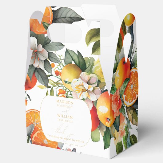 Summer Oranje Fruit Wedding Persoonlijk Hartelijk  Bedankdoosjes (Geopend)