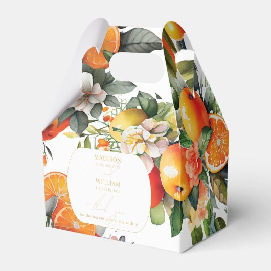 Summer Oranje Fruit Wedding Persoonlijk Hartelijk  Bedankdoosjes (Voorkant Zijde)