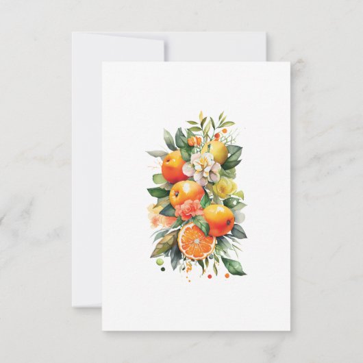 Summer Oranje Wedding Rsvp met Meal Choice Kaart (Achterkant)