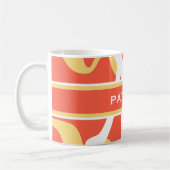 Summer Oranje White Monogram, gepersonaliseerd Koffiemok (Links)