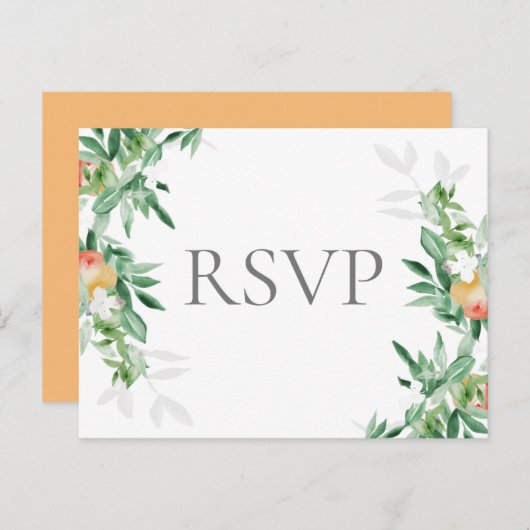 Summer Orchard Enclosure Card RSVP Briefkaart (Voorkant / Achterkant)