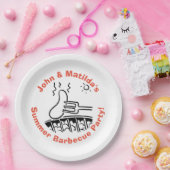 Summer Outdoor Garden Party Barbecue Papieren Bordje (Feest)