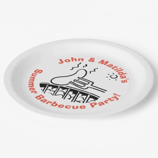 Summer Outdoor Garden Party Barbecue Papieren Bordje (Gekanteld)