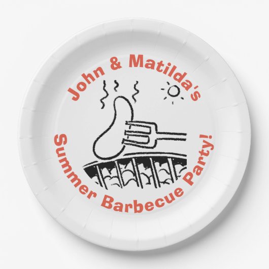 Summer Outdoor Garden Party Barbecue Papieren Bordje (Voorkant)