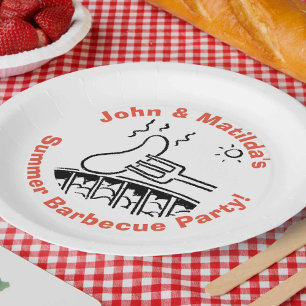 Summer Outdoor Garden Party Barbecue Papieren Bordje