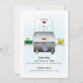 Summer Outdoor Grill Barbecue Party Invitation Kaart (Voorkant)
