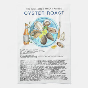 Summer Oyster Roast   Recipe Heirloom Tea Towel Theedoek
