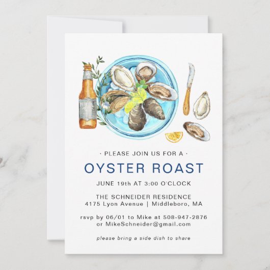 Summer Oyster Roast | Seafood Bake Cookout Kaart (Voorkant)