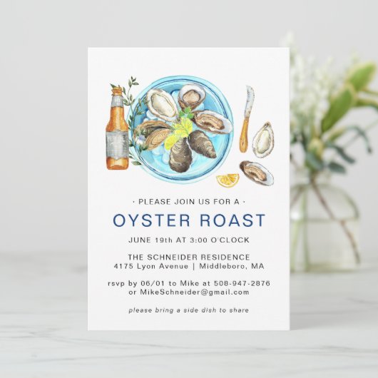 Summer Oyster Roast | Seafood Bake Cookout Kaart (Staand voorkant)