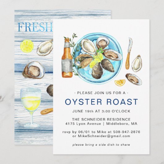 Summer Oyster Roast | Seafood Bake Cookout Kaart (Voorkant / Achterkant)