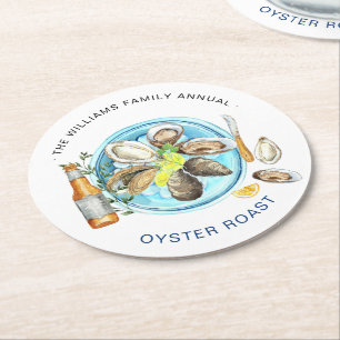 Summer Oyster Roast   Seafood Bake Cookout Ronde Kartonnen Onderzetter