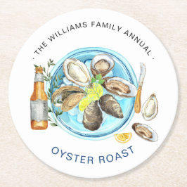 Summer Oyster Roast | Seafood Bake Cookout Ronde Kartonnen Onderzetter
