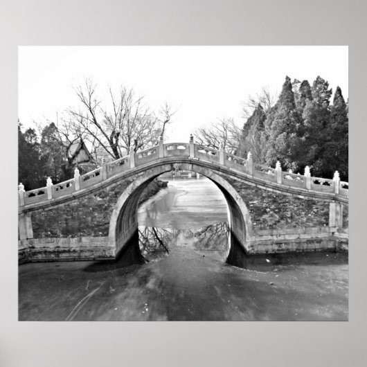 Summer Palace Bridge B&W Poster (Voorkant)
