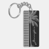 Summer Palm Black Houndstooth Sleutelhanger (Voorkant Links)