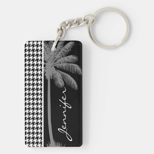 Summer Palm Black Houndstooth Sleutelhanger (achterkant)