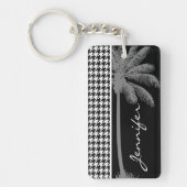 Summer Palm Black Houndstooth Sleutelhanger (Voorkant)