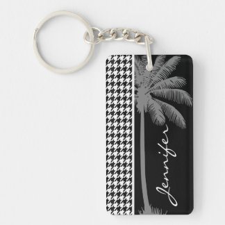 Summer Palm Black Houndstooth Sleutelhanger