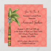 Summer Palm Tree Cocktail Party Nodig Peachy uit Kaart (Voorkant / Achterkant)