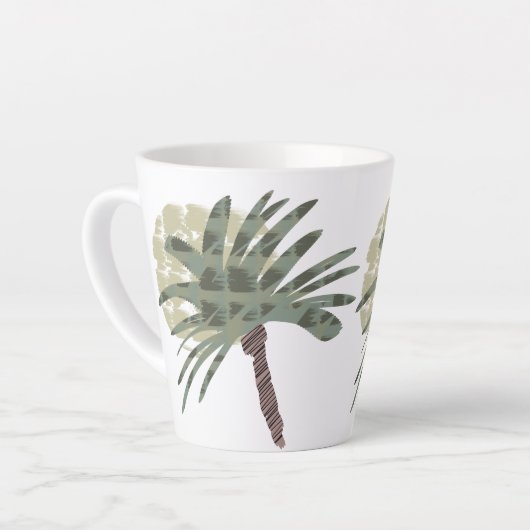 Summer Palm Tree en Sunset Doodle Art Latte Mok (Linkerhoek)