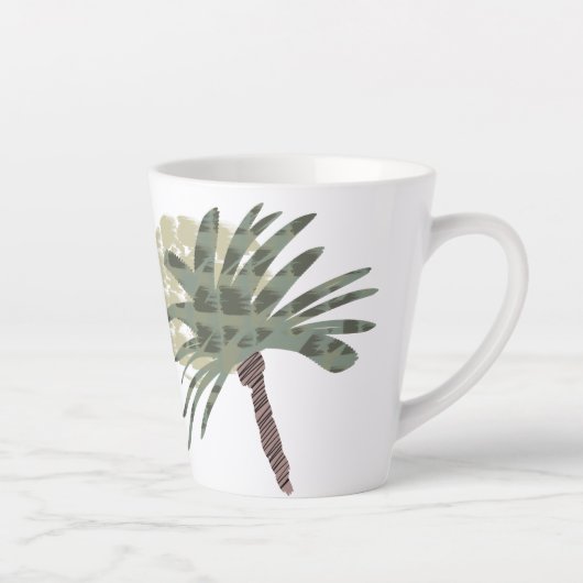 Summer Palm Tree en Sunset Doodle Art Latte Mok (Rechts)
