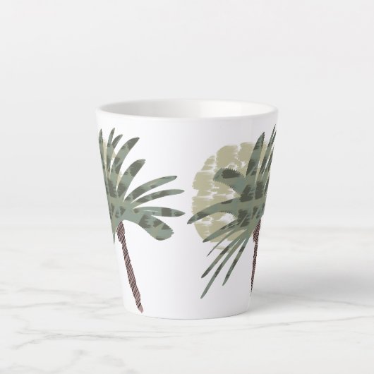 Summer Palm Tree en Sunset Doodle Art Latte Mok (Voorkant)