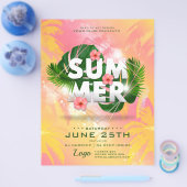 Summer Palm Trees Botanical Club Party Flyer (Enkel)