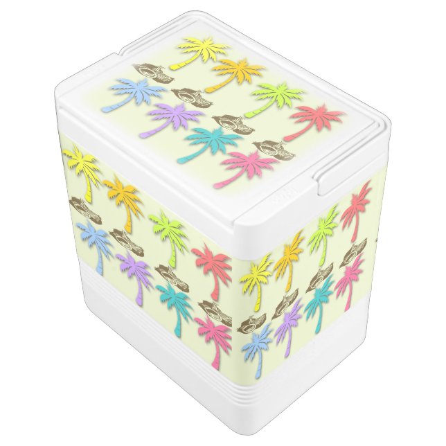 Summer Palm Trees Igloo Can Cooler Igloo Koelbox (Gekanteld)