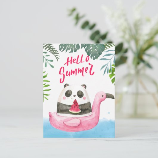 Summer Panda Briefkaart (Staand voorkant)