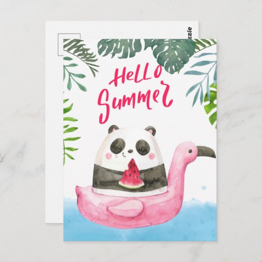 Summer Panda Briefkaart (Voorkant / Achterkant)