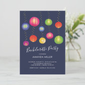 Summer Paper Lantern Bachelorette Party Invitation Kaart (Staand voorkant)